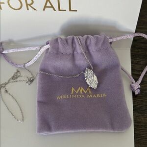Brand New - Melinda Maria Silver Necklace with Crystal Pendant